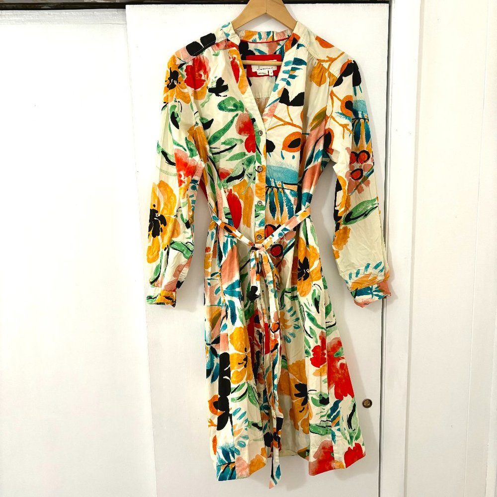 Anthropologie Rilke Poplin Shirtdress